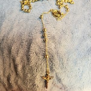 NEW YELLOW GOLD FILLED ROSARY $49